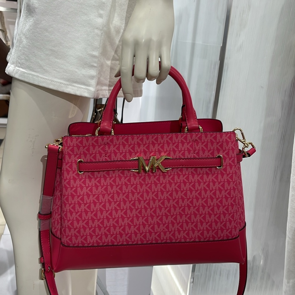 MICHAEL KORS 
Reed Large Graphic Logo Belted Satchel
Electric Pink 
NWT - Picture 13 of 16